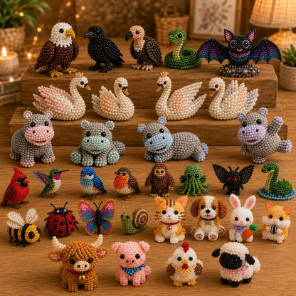 ✨Last Day 49% OFF✨-🧵✨ Tiny 3D Beaded Animal DIY Kit